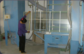 Sandstrahlen eien Glastr